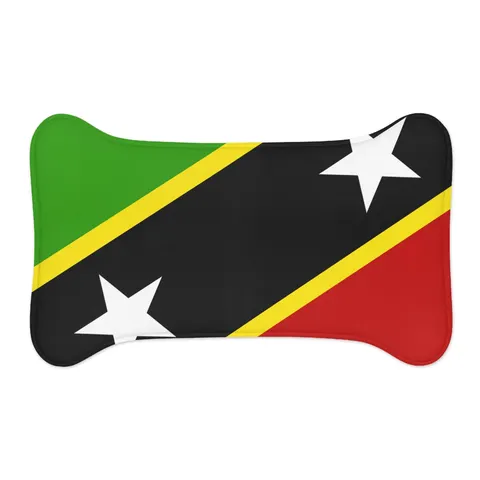 St. Kitts & Nevis Diagonal Stars Pet Feeding Mats — other view