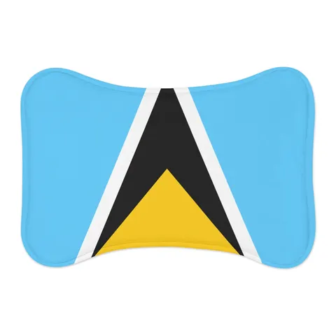 Saint Lucia Blue Triangle Peak Pet Feeding Mats — other view
