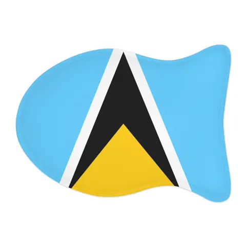 Saint Lucia Blue Triangle Peak Pet Feeding Mats — other view