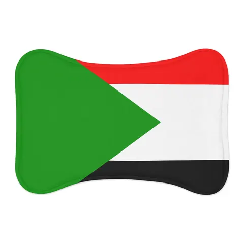 Sudan Red White Black Triangle Pet Feeding Mats — other view