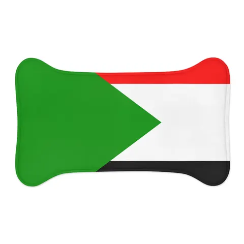 Sudan Red White Black Triangle Pet Feeding Mats — other view