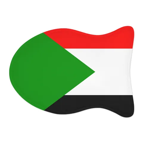 Sudan Red White Black Triangle Pet Feeding Mats — other view