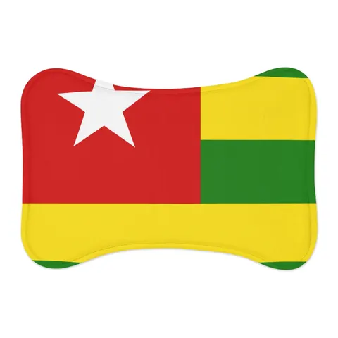 Togo Green Yellow Stripes Pet Feeding Mats — other view
