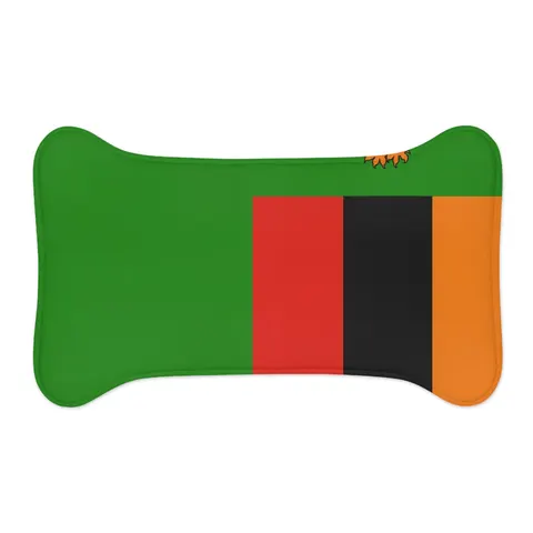 Zambia Green Field & Orange Eagle Pet Feeding Mats — other view