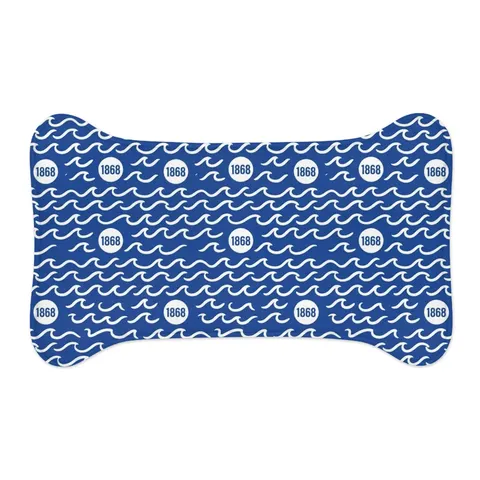 Hampton 1868 Blue & White Wave Pet Feeding Mats — other view