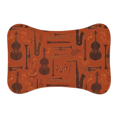 Harlem Jazz Silhouettes Pet Feeding Mats — other view