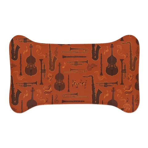 Harlem Jazz Silhouettes Pet Feeding Mats — other view