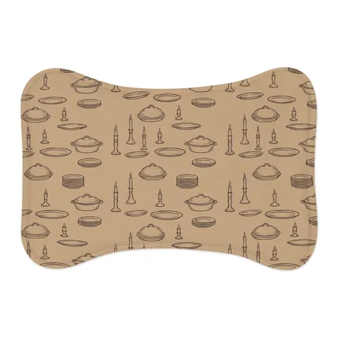 Holiday Family Dinner Icons Pet Feeding Mats — other view