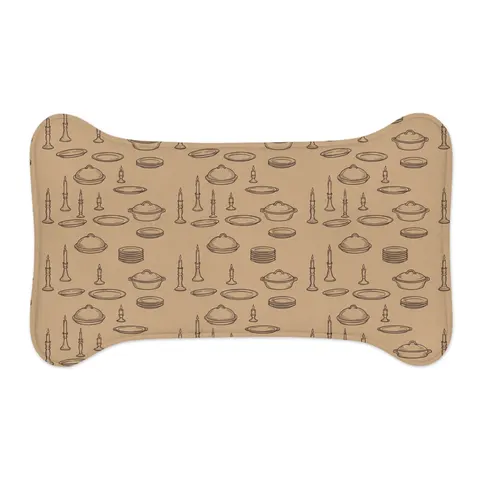 Holiday Family Dinner Icons Pet Feeding Mats — other view