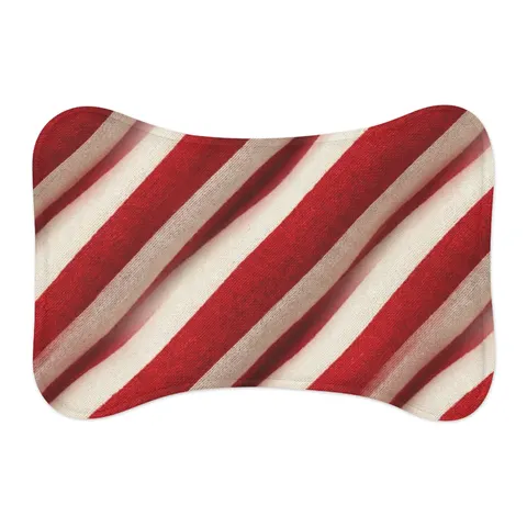 Holiday Candy Cane Twist Pet Feeding Mats — other view
