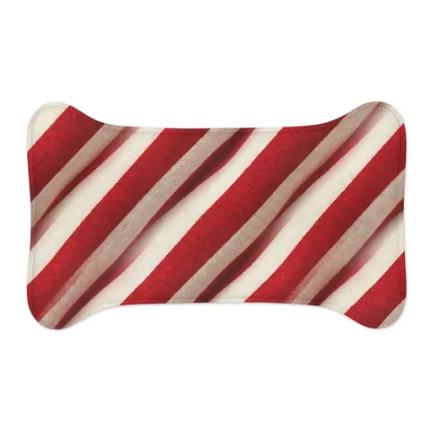Holiday Candy Cane Twist Pet Feeding Mats — other view