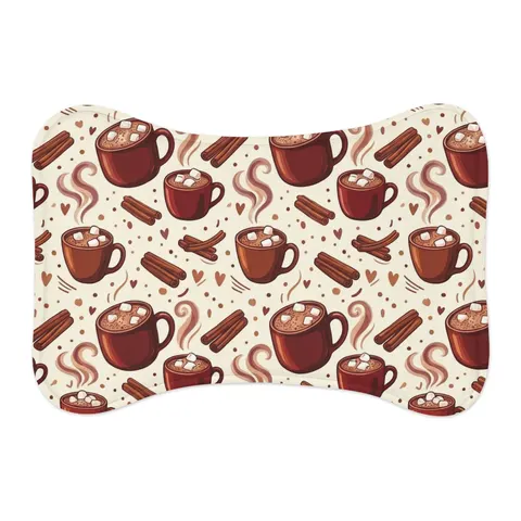 Holiday Hot Cocoa & Marshmallows Pet Feeding Mats — other view