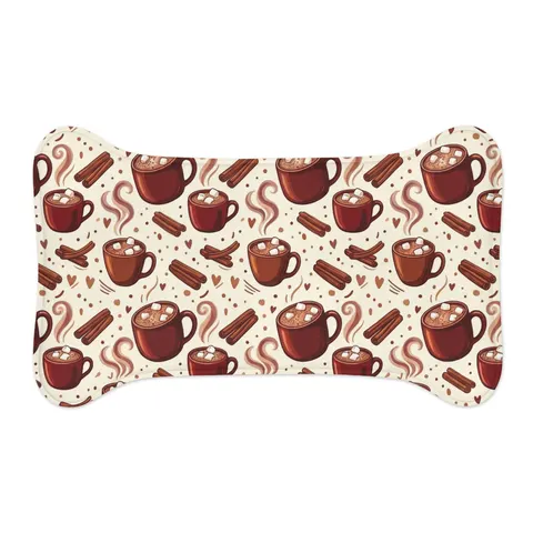 Holiday Hot Cocoa & Marshmallows Pet Feeding Mats — other view