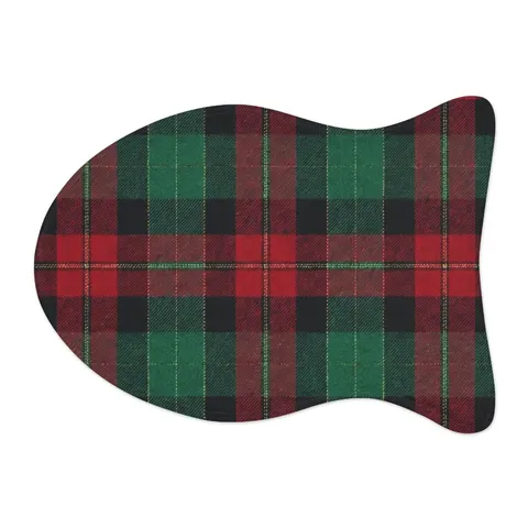 Holiday Fireplace Plaid Pet Feeding Mats — other view