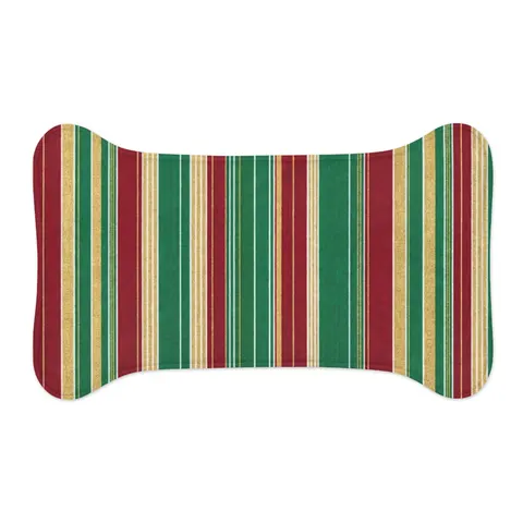 Holiday Gift Wrap Stripes Pet Feeding Mats — other view