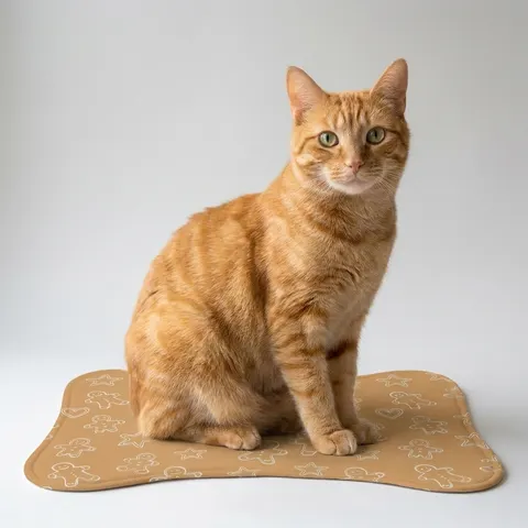 Holiday Gingerbread Cookie Pattern Pet Feeding Mats