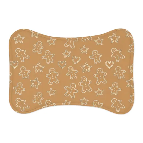 Holiday Gingerbread Cookie Pattern Pet Feeding Mats — other view