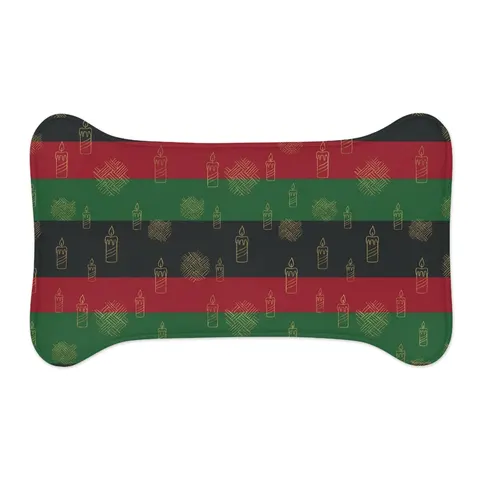 Holiday Kwanzaa Karamu Colors Pet Feeding Mats — other view