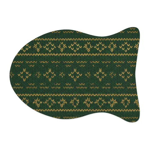 Holiday Green & Gold Knit Pet Feeding Mats — other view