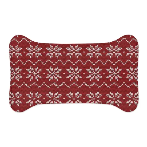 Holiday Red & White Knit Pet Feeding Mats — other view