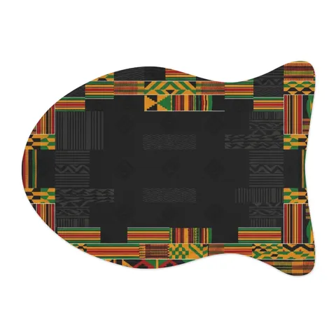 Holiday Kwanzaa Kente Border Pet Feeding Mats — other view