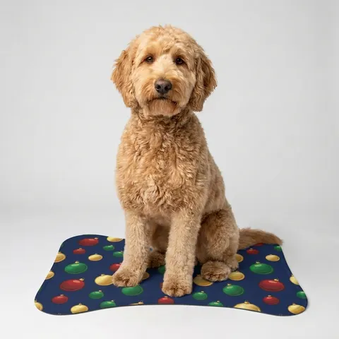 Holiday Glass Ornament Scatter Pet Feeding Mats
