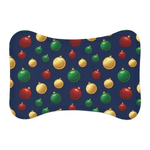 Holiday Glass Ornament Scatter Pet Feeding Mats — other view