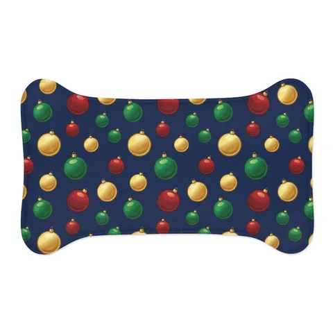 Holiday Glass Ornament Scatter Pet Feeding Mats — other view