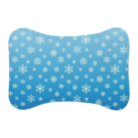 Holiday Snowflake All-Over Pet Feeding Mats — other view
