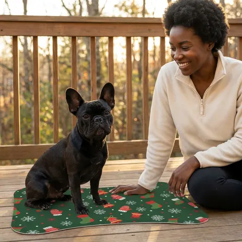Holiday Ugly Sweater Icons Pet Feeding Mats