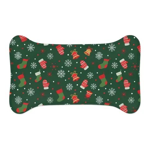 Holiday Ugly Sweater Icons Pet Feeding Mats — other view