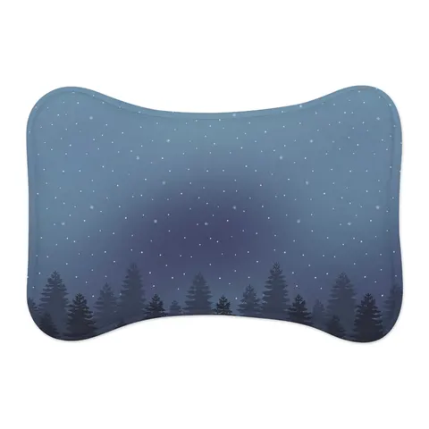 Winter Pine Tree Silhouettes Pet Feeding Mats — other view