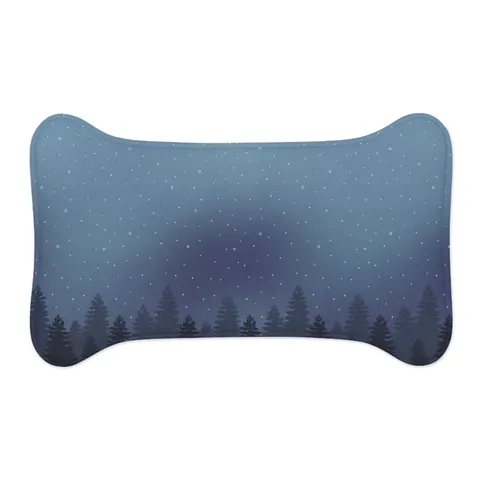 Winter Pine Tree Silhouettes Pet Feeding Mats — other view