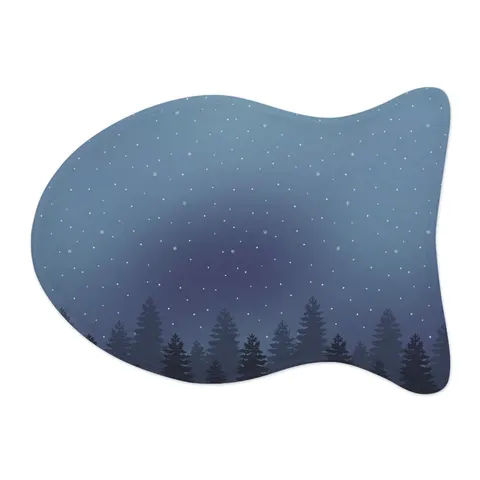 Winter Pine Tree Silhouettes Pet Feeding Mats — other view