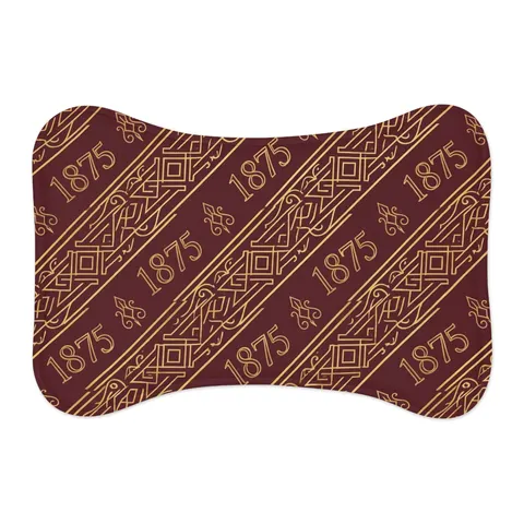 Huston-Tillotson 1875 Maroon & Gold Pet Feeding Mats — other view
