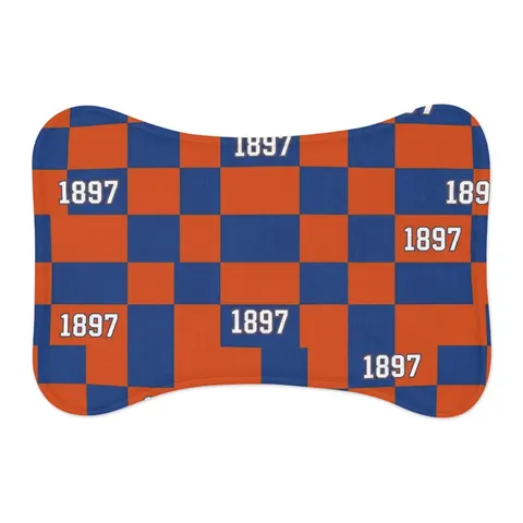 Langston 1897 Orange & Blue Pet Feeding Mats — other view