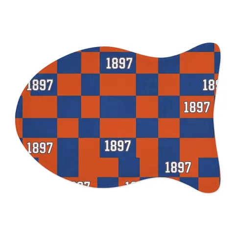 Langston 1897 Orange & Blue Pet Feeding Mats — other view