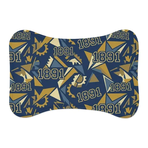 NC A&T 1891 Blue & Gold Tech Pattern Pet Feeding Mats — other view
