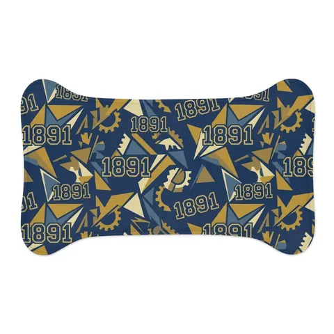 NC A&T 1891 Blue & Gold Tech Pattern Pet Feeding Mats — other view