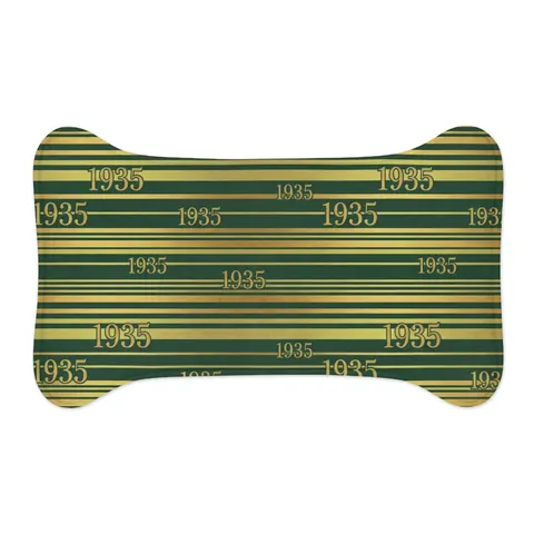 Norfolk State 1935 Green & Gold Pet Feeding Mats — other view