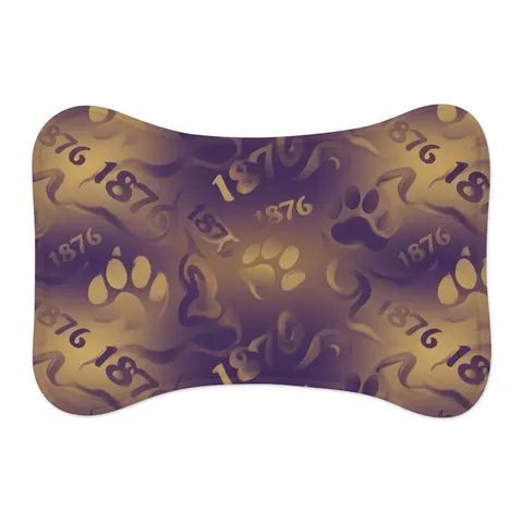 Prairie View 1876 Purple & Gold Pet Feeding Mats — other view