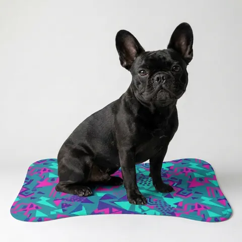 90s Memphis Pattern Pet Feeding Mats