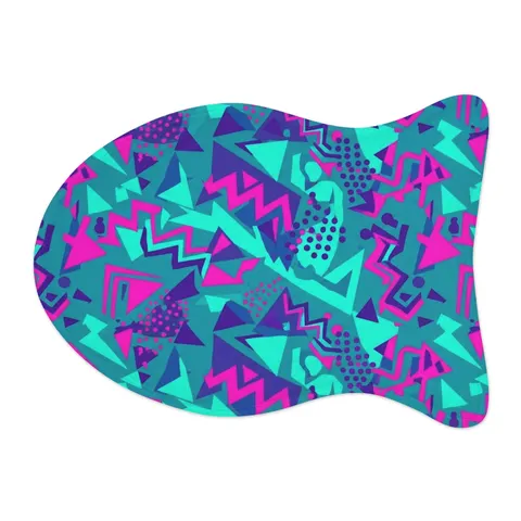 90s Memphis Pattern Pet Feeding Mats — other view