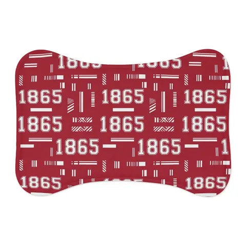 Shaw 1865 Crimson & White Pet Feeding Mats — other view