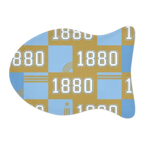 Southern 1880 Blue & Gold Block Pet Feeding Mats — other view