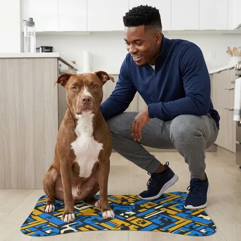 Streetwear Black/White Stencil Pet Feeding Mats