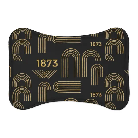 UAPB 1873 Black & Gold Arc Pattern Pet Feeding Mats — other view