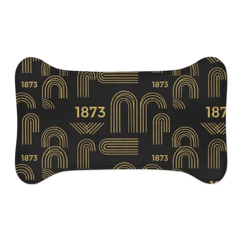 UAPB 1873 Black & Gold Arc Pattern Pet Feeding Mats — other view