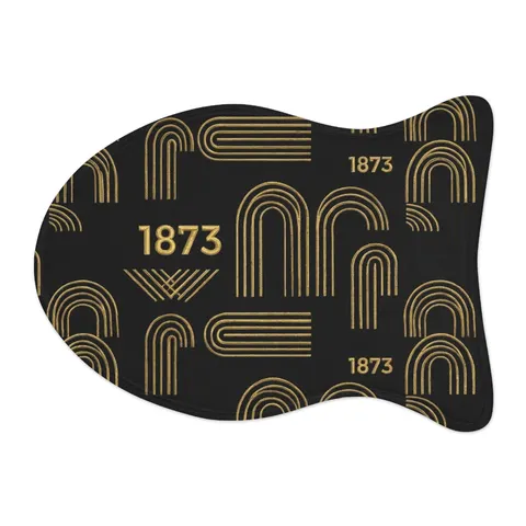 UAPB 1873 Black & Gold Arc Pattern Pet Feeding Mats — other view