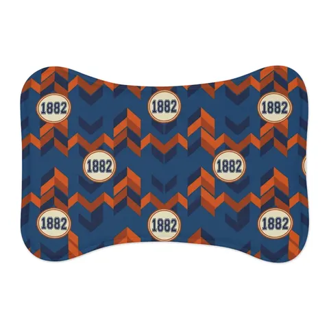 Virginia State 1882 Orange & Blue Pet Feeding Mats — other view
